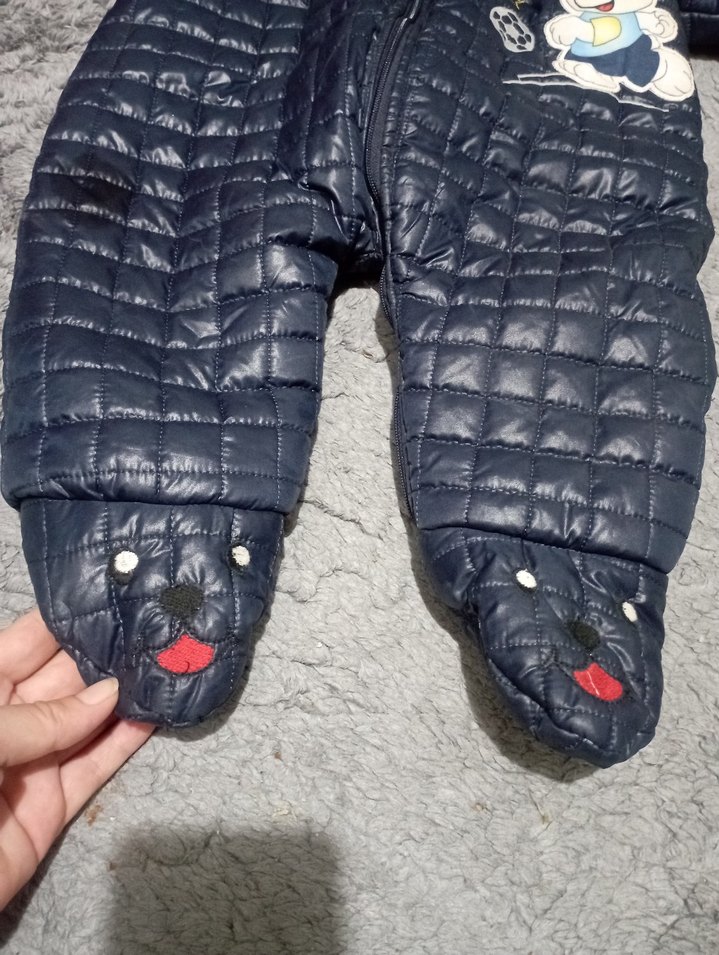 Lacivert Kapüşonlu Erkek Bebek Tulumu - Görsel 3