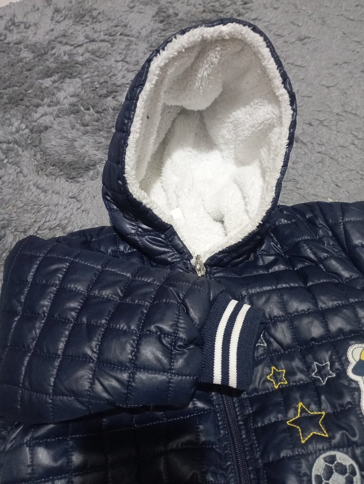 Lacivert Kapüşonlu Erkek Bebek Tulumu - Görsel 4