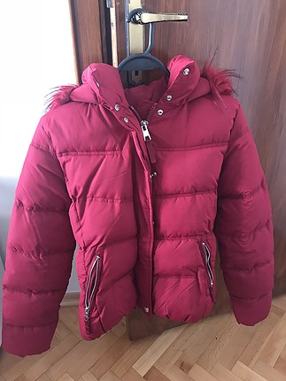 Bershak kırmızı kürklü mont