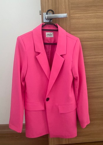 Pembe Düğmeli Kadın Blazer Ceket