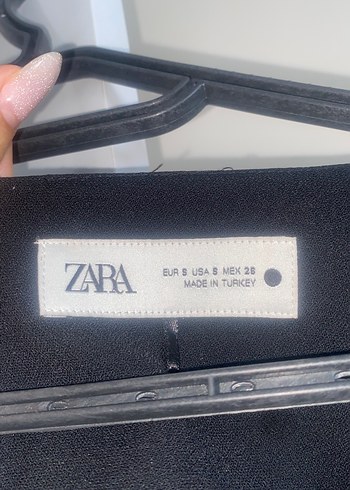 Zara Zara Siyah Midi Kısa Kollu Kadın Elbise