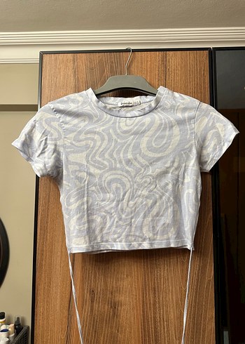 Stradivarius belden bağlamalı crop