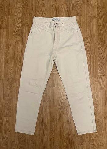 Krem rengi kot pantolon