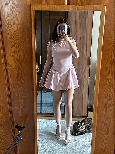Zara Cider pembe elbise