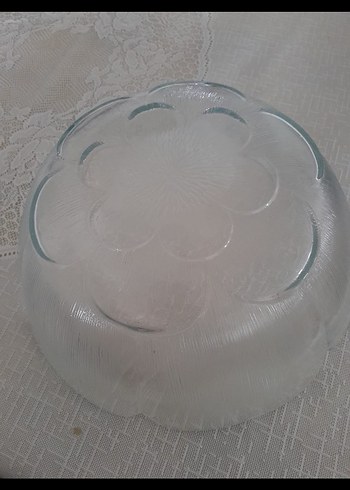 Şeffaf Cam Çiçek Desenli Kase - Görsel 2