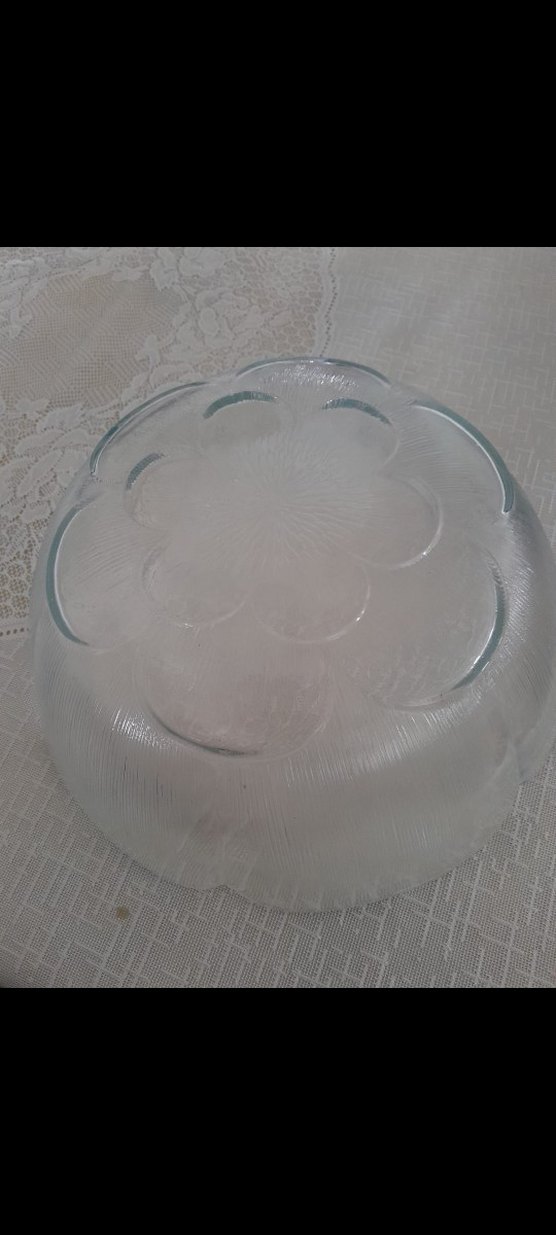 Şeffaf Cam Çiçek Desenli Kase - Görsel 2