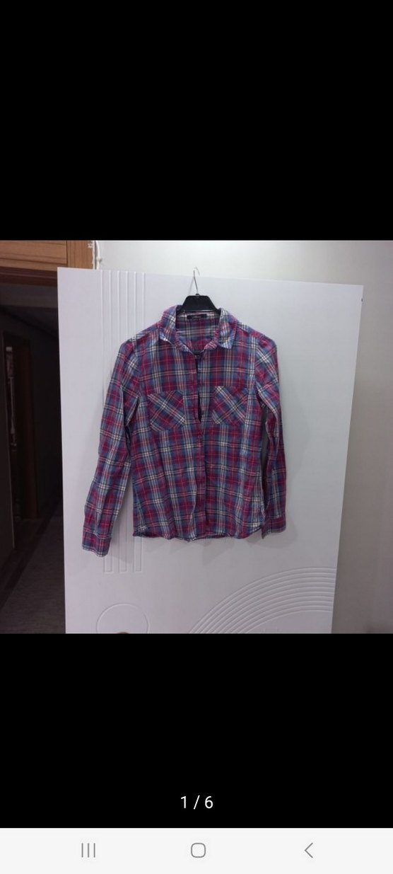 Düğmeli Uzun Kollu Kadın Gömlek - Görsel 2