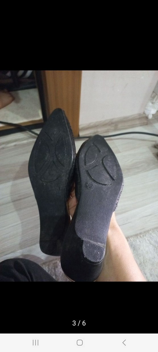 Boncuk İşlemeli Siyah Vintage Stiletto Terlik - Görsel 3