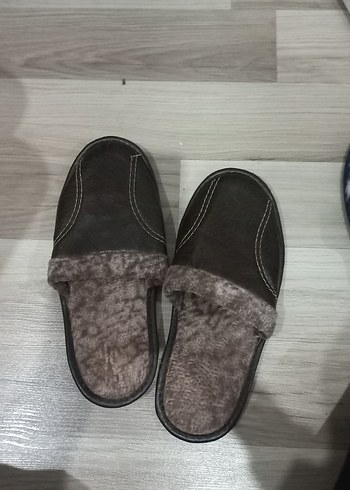 kahverengi Erkek Peluş Detaylı Sıcak Terlik 42 numara - Görsel 2