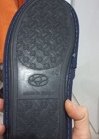 Mavi beyaz puantiyeli Kadın Ev Terliği - Görsel 3