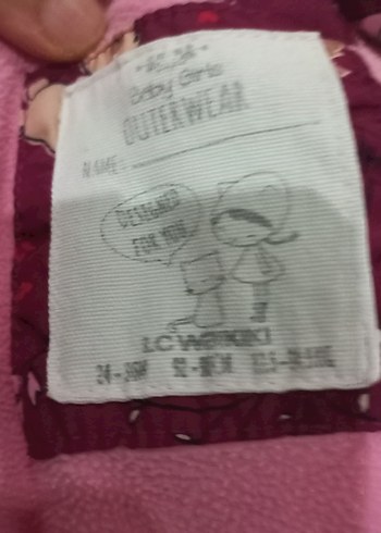 LCW bordo Desenli Kız Çocuk Düğmeli Mont - Görsel 6