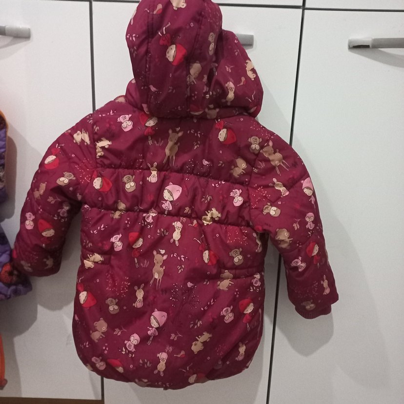 LCW bordo Desenli Kız Çocuk Düğmeli Mont - Görsel 4
