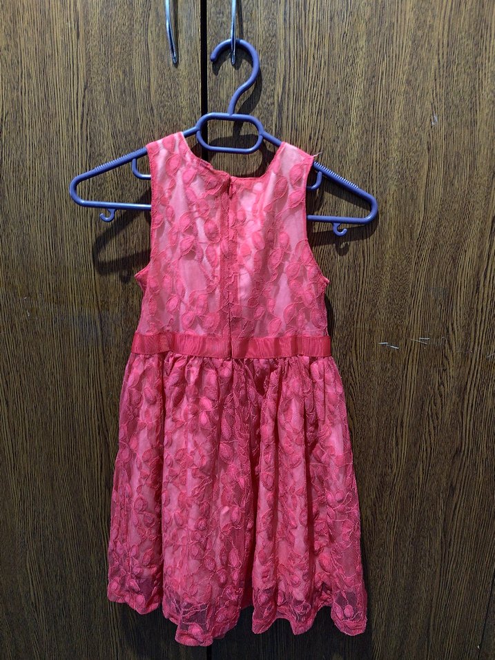 Kız Çocuk Dantel Detaylı Pembe Elbise - Görsel 5