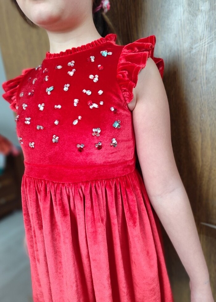 LC Waikiki kız çocuk elbise taşlı - Görsel 4