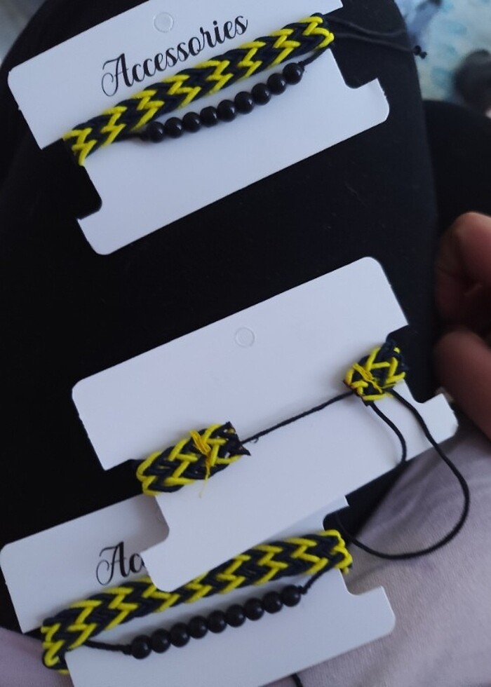 Sarı lacivert ikili bileklik - Görsel 2