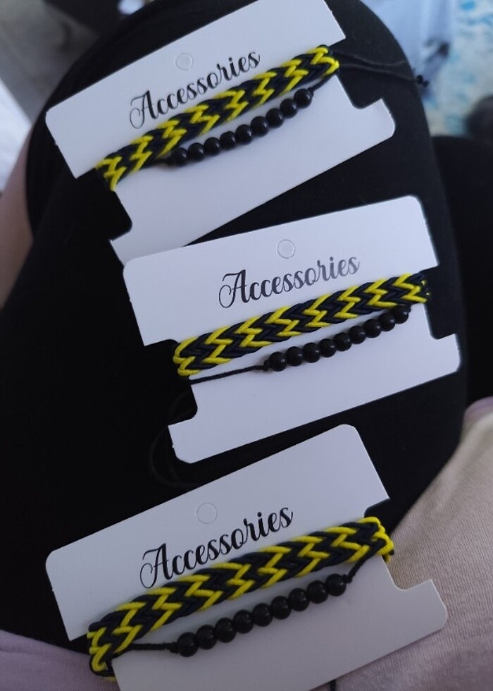 Sarı lacivert ikili bileklik - Görsel 3