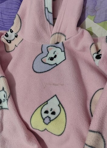 Kız çocuk peluş pijama üst  - Görsel 2