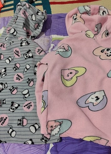 Kız çocuk peluş pijama üst  - Görsel 3