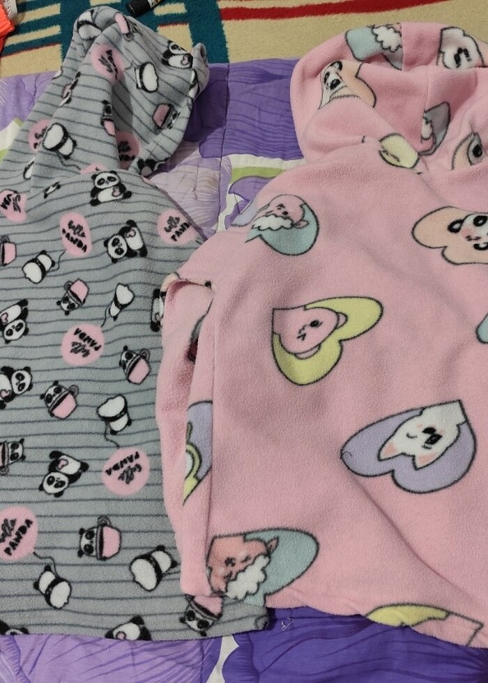 Kız çocuk peluş pijama üst  - Görsel 3