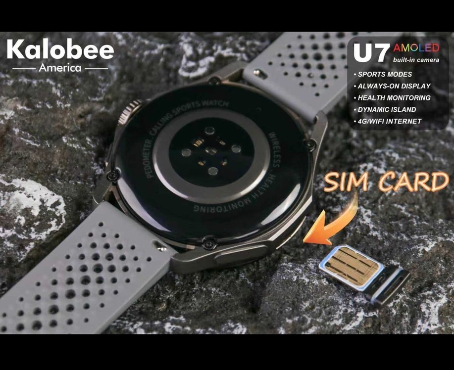 Kalobee U7 Siyah android sim kartli kamerali akilli saat - Görsel 2