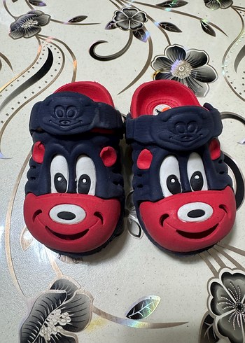 Renkli Baskılı Çocuk Terliği Tokalı - Görsel 4