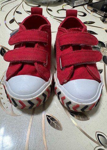 Çocuk Kırmızı Cırt Cırtlı Spor Ayakkabı - Görsel 2