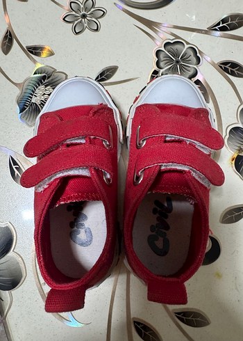 Çocuk Kırmızı Cırt Cırtlı Spor Ayakkabı - Görsel 3