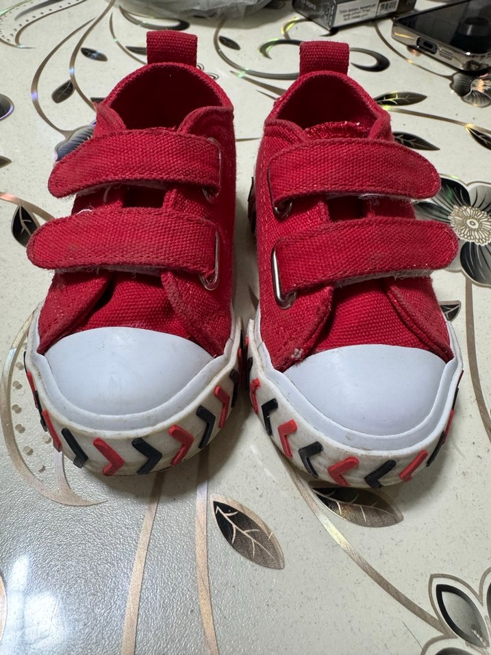 Çocuk Kırmızı Cırt Cırtlı Spor Ayakkabı - Görsel 2
