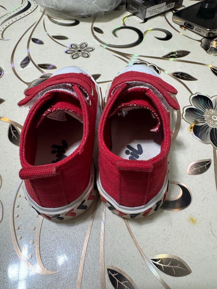Çocuk Kırmızı Cırt Cırtlı Spor Ayakkabı - Görsel 4