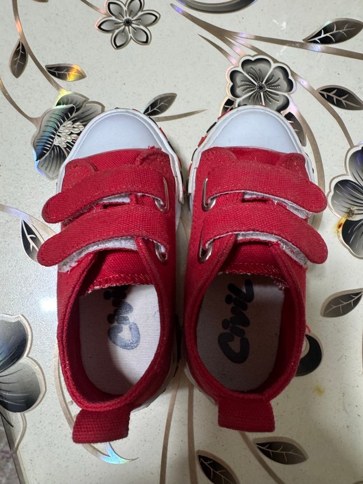 Çocuk Kırmızı Cırt Cırtlı Spor Ayakkabı - Görsel 3