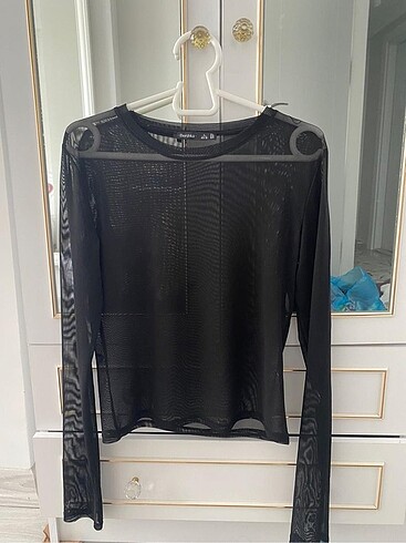 Bershka Transparan Tül Bluz
