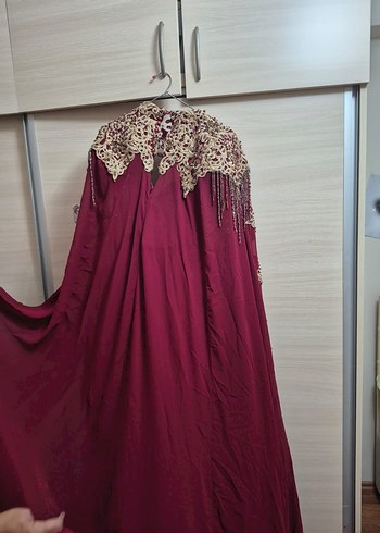 38 Beden bordo Renk Kına Elbisesi