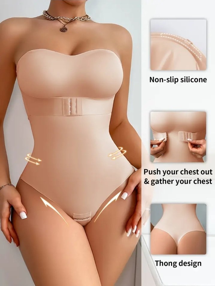 Şekillendirici Midi Bodysuit Dikişsiz Korse - Görsel 2