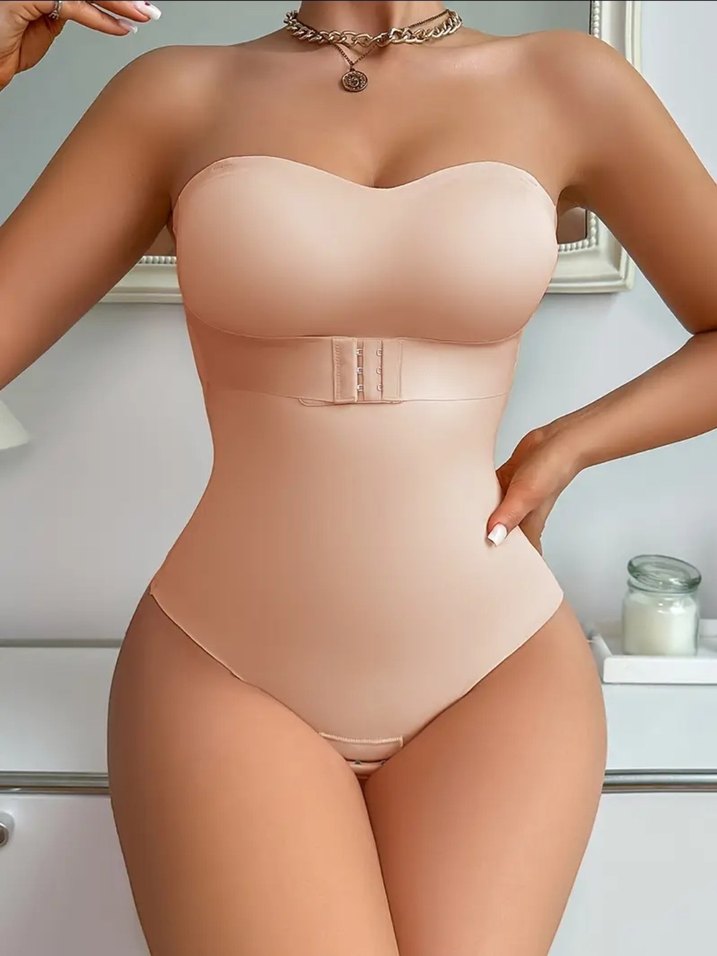 Şekillendirici Midi Bodysuit Dikişsiz Korse - Görsel 3