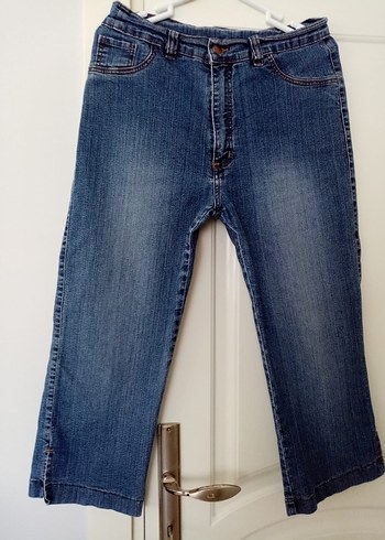 Lacivert Midi Kadın Denim Pantolon Bermuda