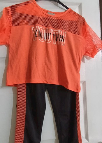 Turuncu Baskılı Kız Eşofman Takımı - Görsel 3