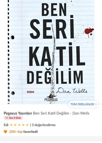 Ben Seri Katil Değilim - Dan Wells Roman