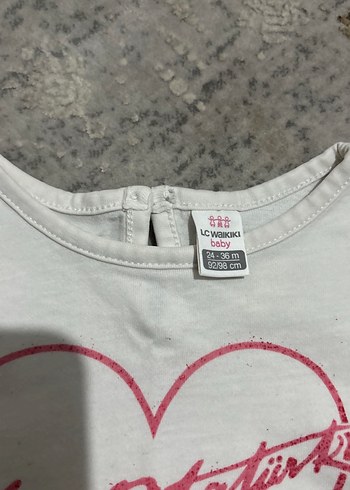 Kız Çocuk Uzun Kollu Beyaz Baskılı Tişört - Görsel 2