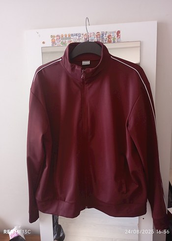 xl Beden bordo Renk Bordo Fermuarlı Sporcu hırka.