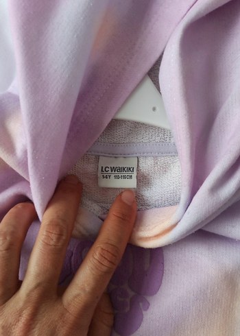 Mor Pastel Batik Desenli Kapüşonlu Sweatshirt ve Eşofman takimi - Görsel 4