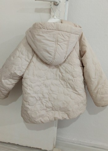 Kız Çocuk Kapüşonlu Bej Fermuarlı Mont - Görsel 2