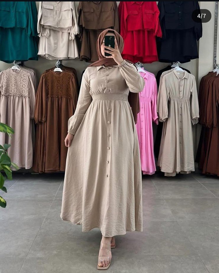 Drapeli Uzun siyah Kadın Elbise - Görsel 3