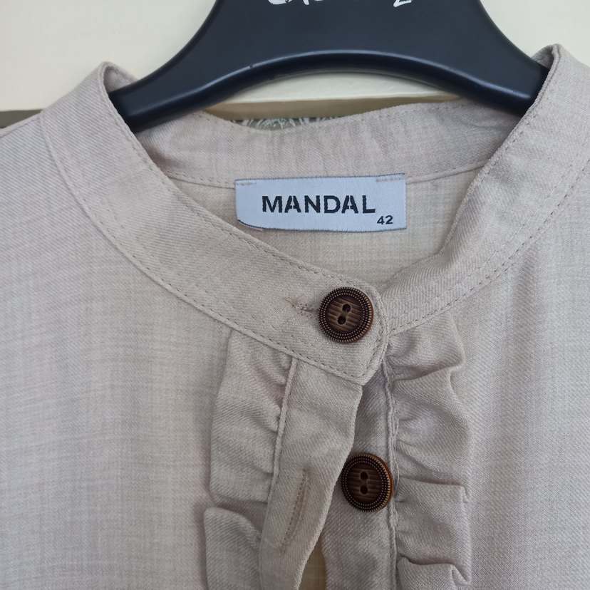 Diger Bej Uzun Keten Elbise - Görsel 3