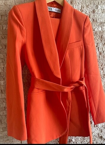 xs Beden turuncu Renk Zara takim elbise xs