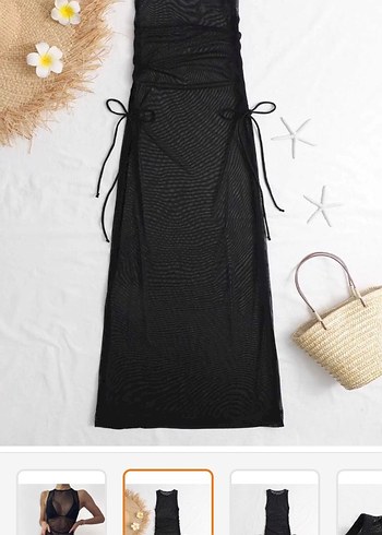 pareo plaj elbisesi tül siyah - Görsel 2