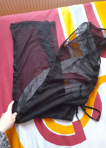 pareo plaj elbisesi tül siyah - Görsel 3