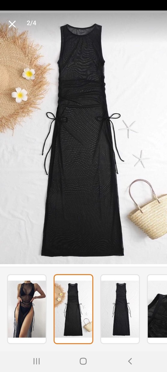 pareo plaj elbisesi tül siyah - Görsel 2