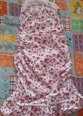 xs Beden Mini elbise pembe beyaz