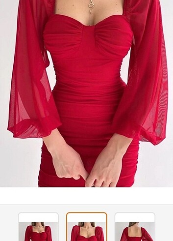 Midi boy kırmızı elbise 