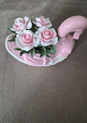 Pembe Kuğu Figürlü Çiçeklik - Görsel 3